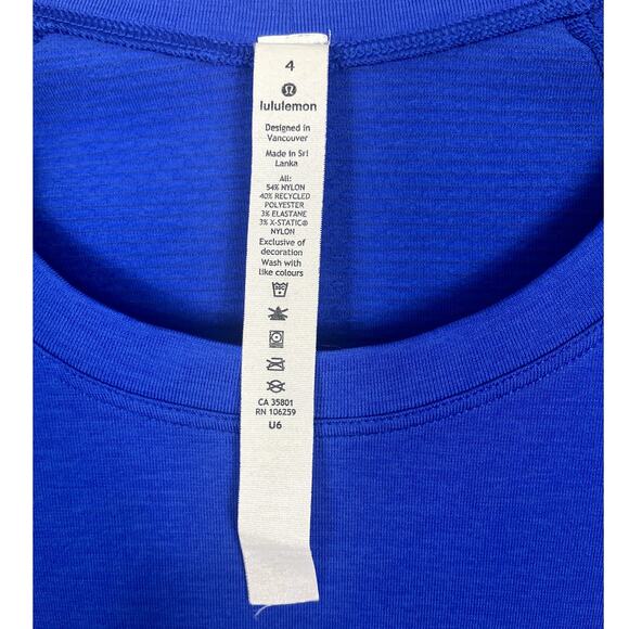 Lululemon Swifty Tech Long Sleeve Shirt Blue Women's Size 4 Running Training - Picture 5 of 7
